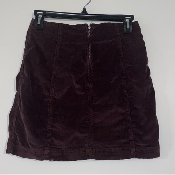 Free People Modern Femme Wine Red Corduroy Mini Skirt - Picture 7 of 10